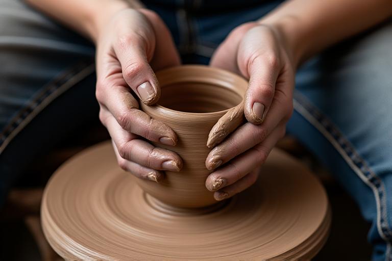 Keramiker der former ler på drejeskive