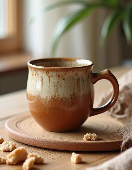 Signatur Krus i jordfarvet glasur